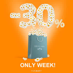 Only a week-30% on your favorite brands from the BROCARD!
